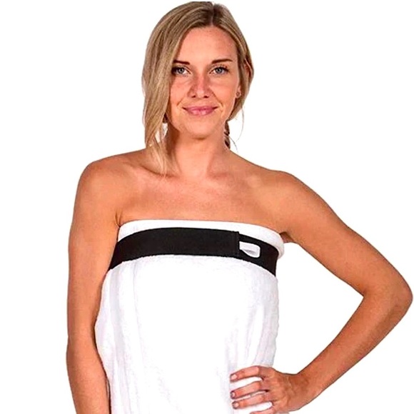 NWT TOWELTOPPER HAND CRAFTED BAND HOLDS TOWEL UP W/ ADJUSTABLE VELCRO UPPER BAND - Picture 4 of 12